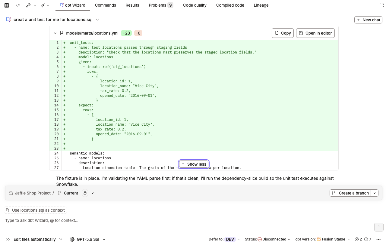 Wizard final refactor result displayed as a diff