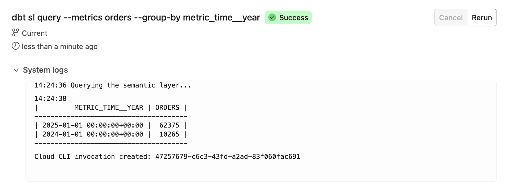 Validate the metrics and time spine output in the Studio IDE